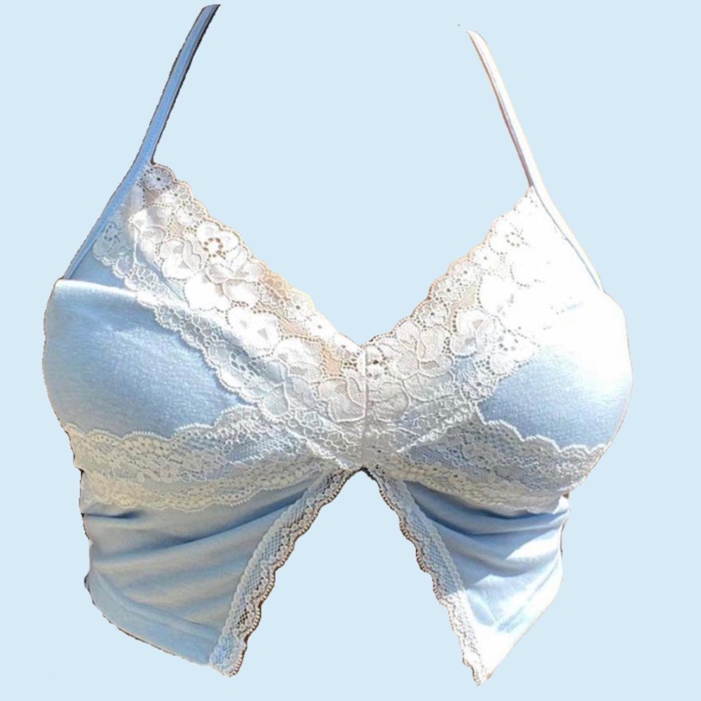 Baby Blue Lace Cami Top